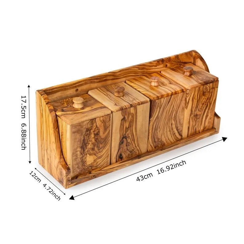 Best Selling Indian Wooden Spice Box Removable Compartments Eco-Friendly Dishwasher Safe Customizable Size Logo Herb Spice Nut