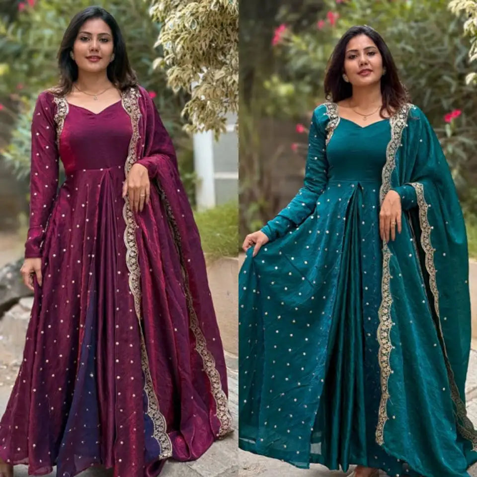 Hot Selling New Fashionable Designer Anarkali Dress for Women Full Sleeve Beautiful Georgette for Indian & Pakistani Weddings