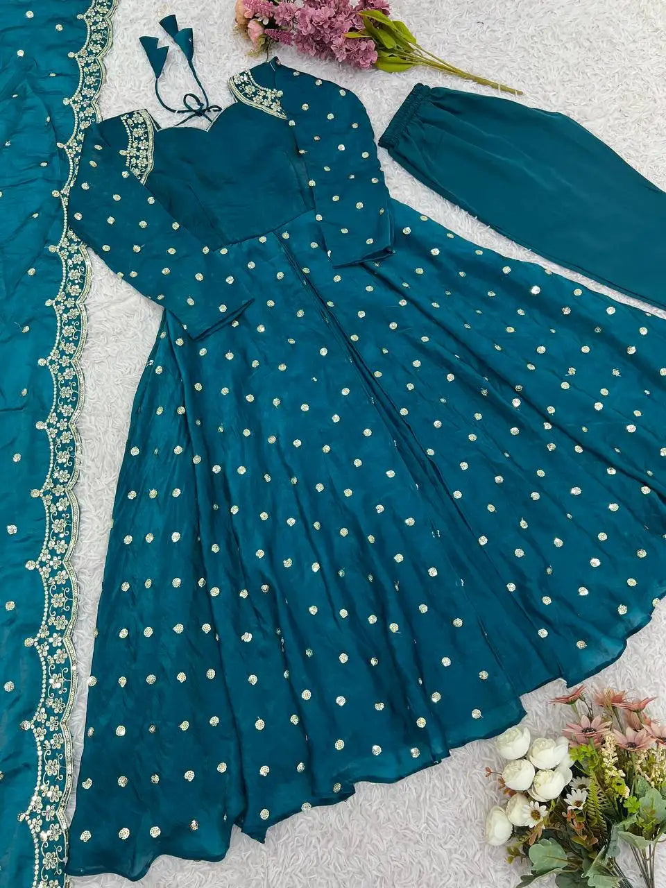 Hot Selling New Fashionable Designer Anarkali Dress for Women Full Sleeve Beautiful Georgette for Indian & Pakistani Weddings