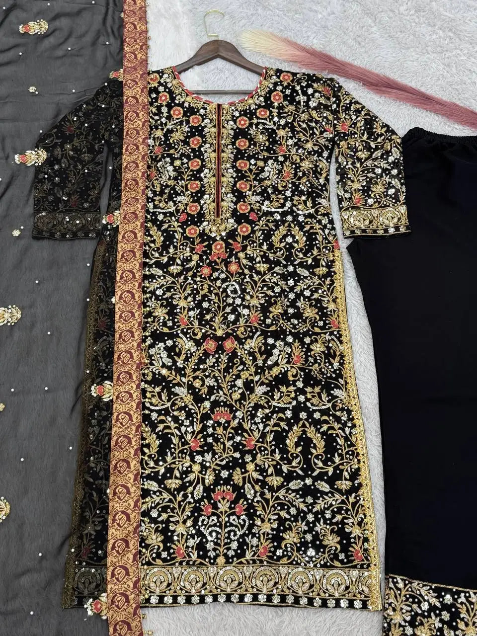 New Look Fancy Faux Georgette Heavy Embroidered Salwar Suit for Women Pakistani Clothing Design salwar kameez For Women