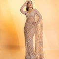 Beautiful Georgette Saree with Sequence Work with Sequence Lace Border Wedding Wear Saree Designer Party Wear Saree