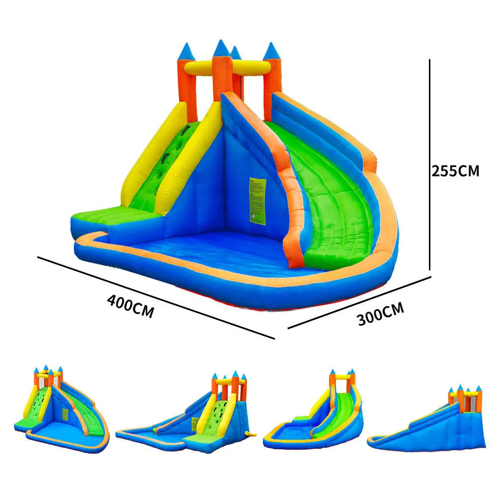 Portable Nylon Commercial Use Kids Inflatable Bouncy House Jumping Castle 450W Air Blower 4-Person Capacity Customizable Logo
