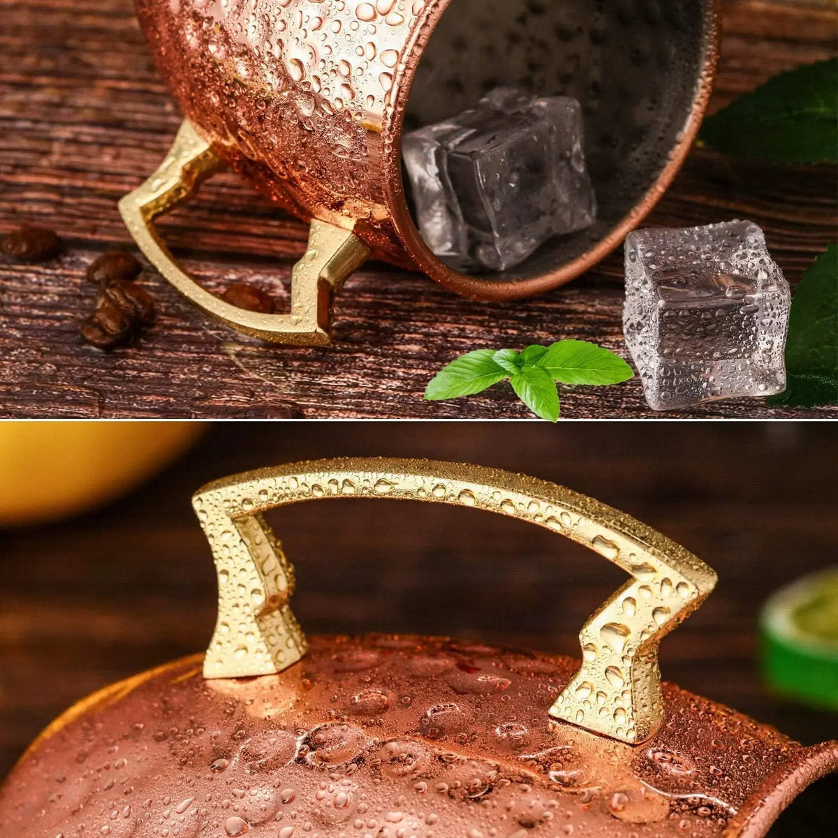 Koi High Quality Pure Copper Moscow Mule Beer Mug Brass Handle Eco-Friendly 18 oz Parties Weddings Hotels Cocktails Barware