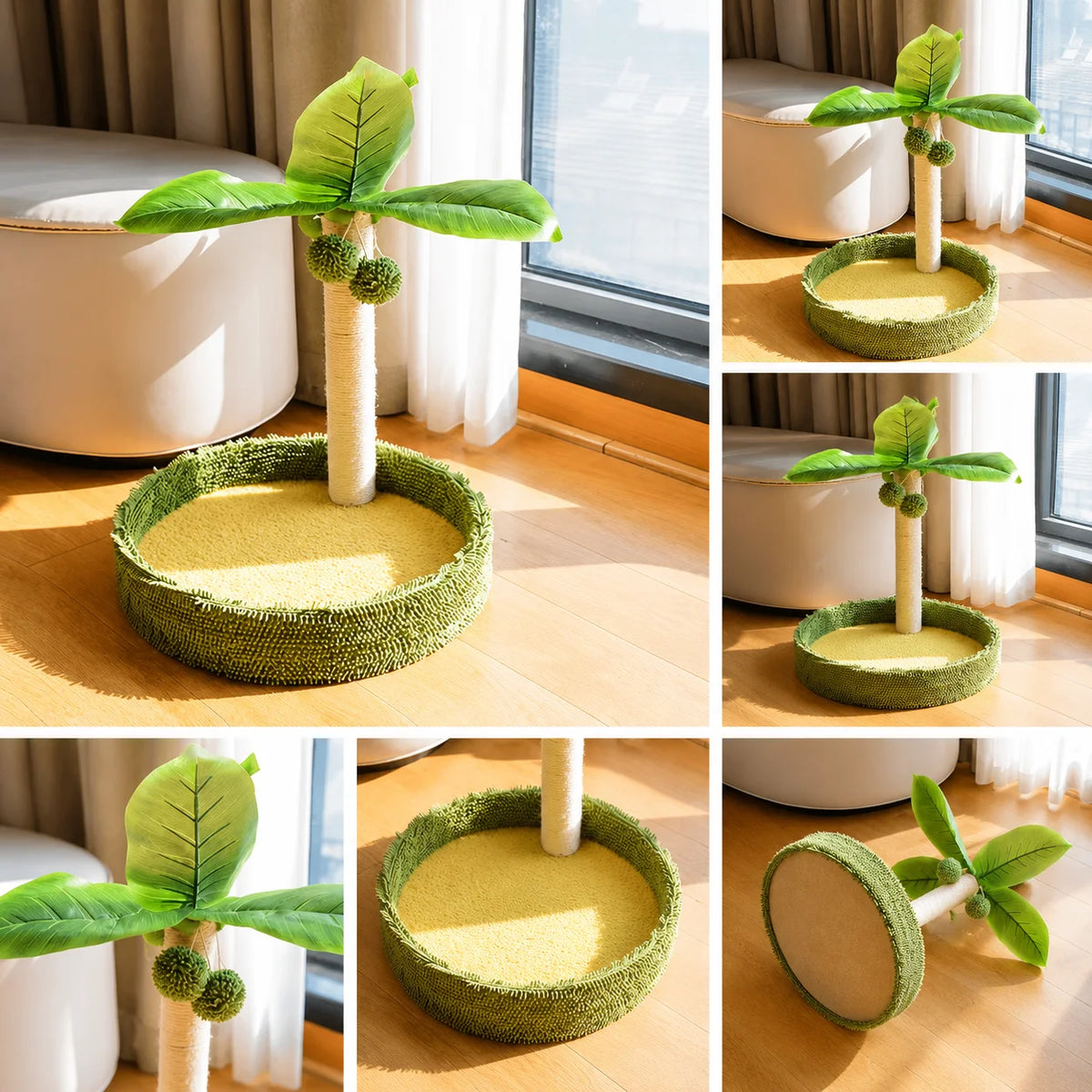 Modern Large Sisal Cat Tree Scratching Post with Climbing Frame