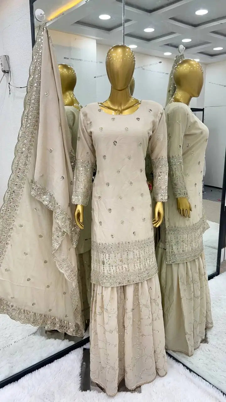 Indian Ethnic Designer Dress Collection for Ladies Heavy Embroidery Chanderi Silk Kurta/Kurti Suit New Diwali Party Wear Look