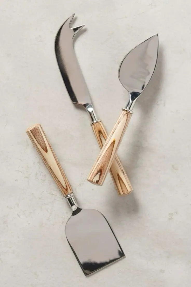 Dishwasher Safe Eco-Friendly Stainless Steel Cheese Set with Palm Tree Handle Design for Luxury Hotels & Gift Packaging