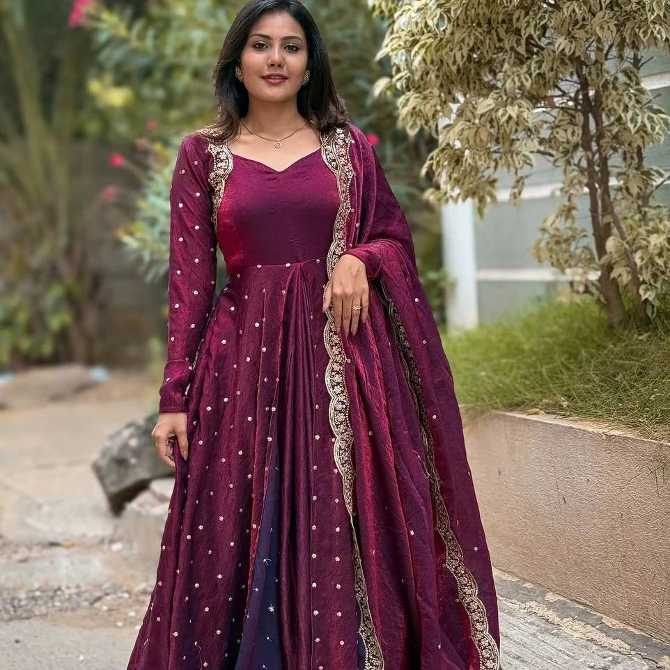 Hot Selling New Fashionable Designer Anarkali Dress for Women Full Sleeve Beautiful Georgette for Indian & Pakistani Weddings