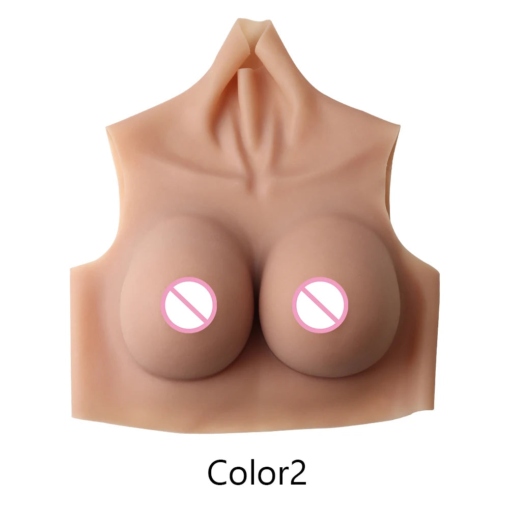 A-HCup Realistic Silicone Fake Chest Water Drop Breasts Form Cosplay Boobs for Drag Queen Sissy Crossdresser Transgender Shemale