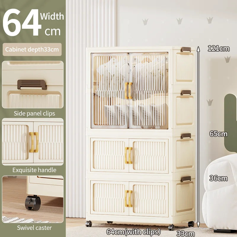 55-85CM Household adult wardrobe, installation-free, multi-layer storage cabinet, foldable, dust-proof wardrobe