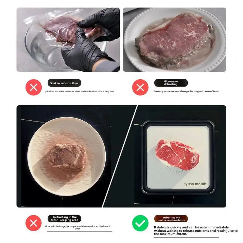 Y A8248 ABS Steak Heat Conduction Plate Rapid Intelligent Constant Temperature Defrosting Tray