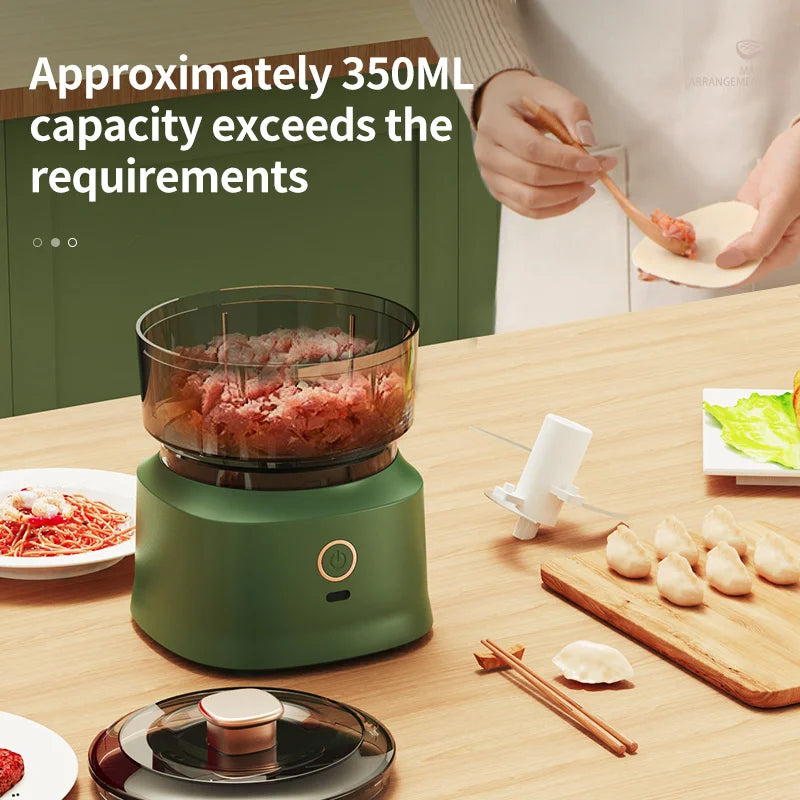 350ml Wireless Electric Mini Food Chopper USB Charging Garlic Press Meat Grinder Vegetable Shredder Kitchen Gadget
