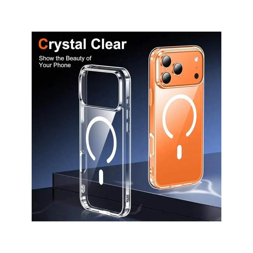 Hadaasi Transparent Magnetic Hard Case for with Clear Acrylic Shockproof Design Magnetic Ring Holder PMMA Material Unisex