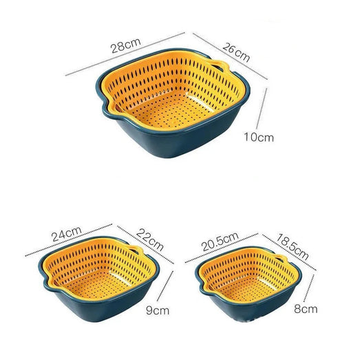 6-Piece Kitchen Multifunctional Drain Basket for Cleaning,Draining and Storing Fruits and Vegetables Easy to Place Safe Material
