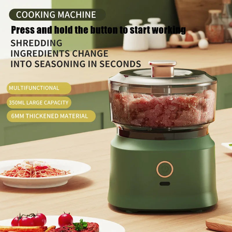 350ml Wireless Electric Mini Food Chopper USB Charging Garlic Press Meat Grinder Vegetable Shredder Kitchen Gadget