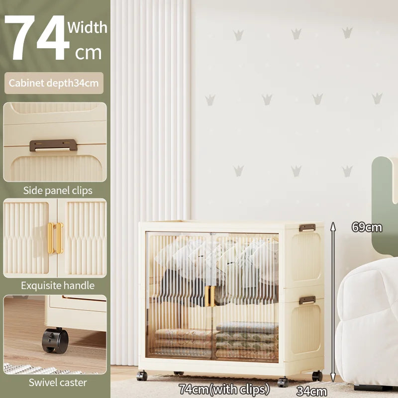 55-85CM Household adult wardrobe, installation-free, multi-layer storage cabinet, foldable, dust-proof wardrobe