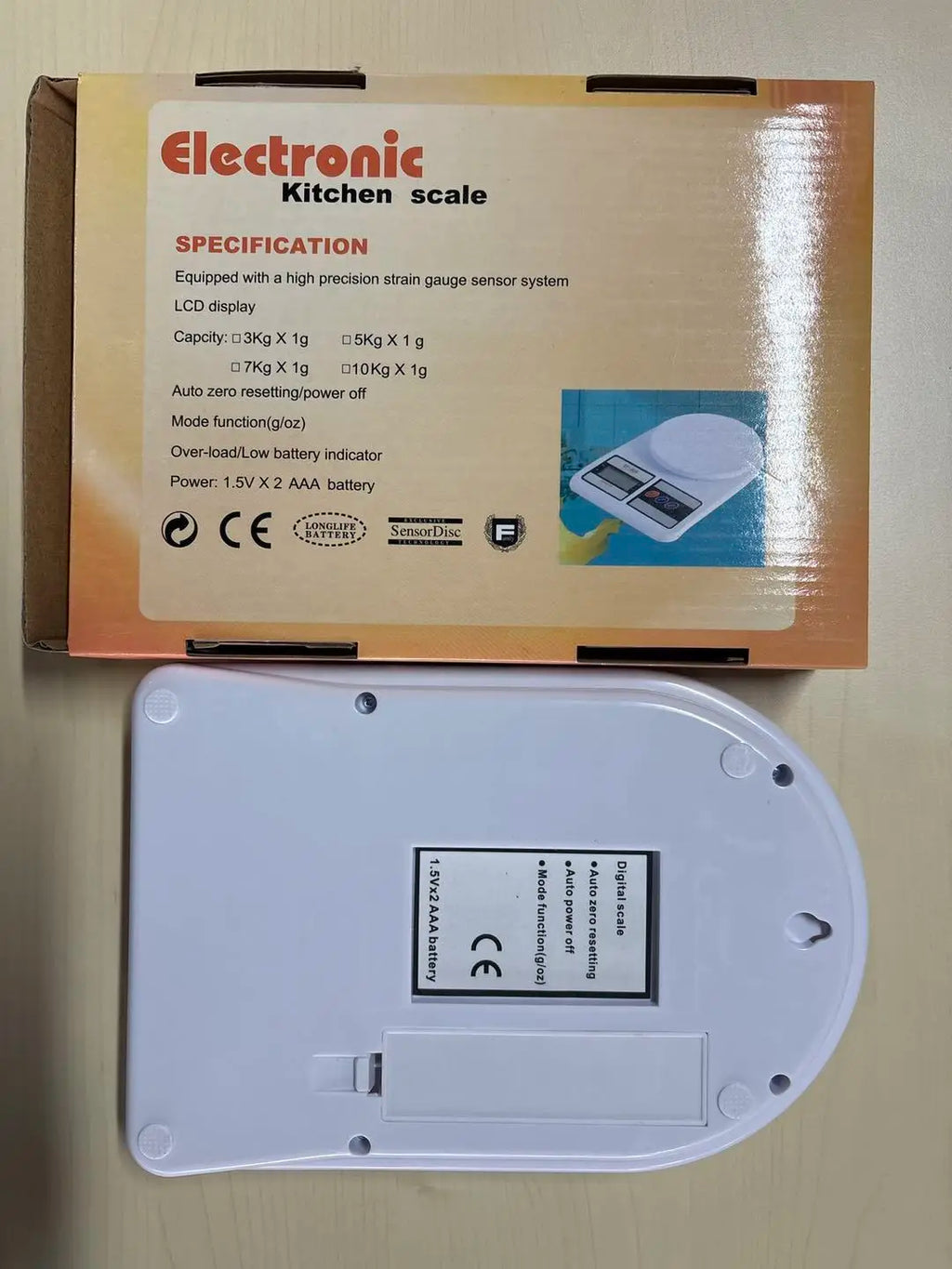 SF400 Digital Kitchen Scale Electronic Food Weighing Balance Backlit Plastic Material Battery Powered Maximum Recommendation 7kg