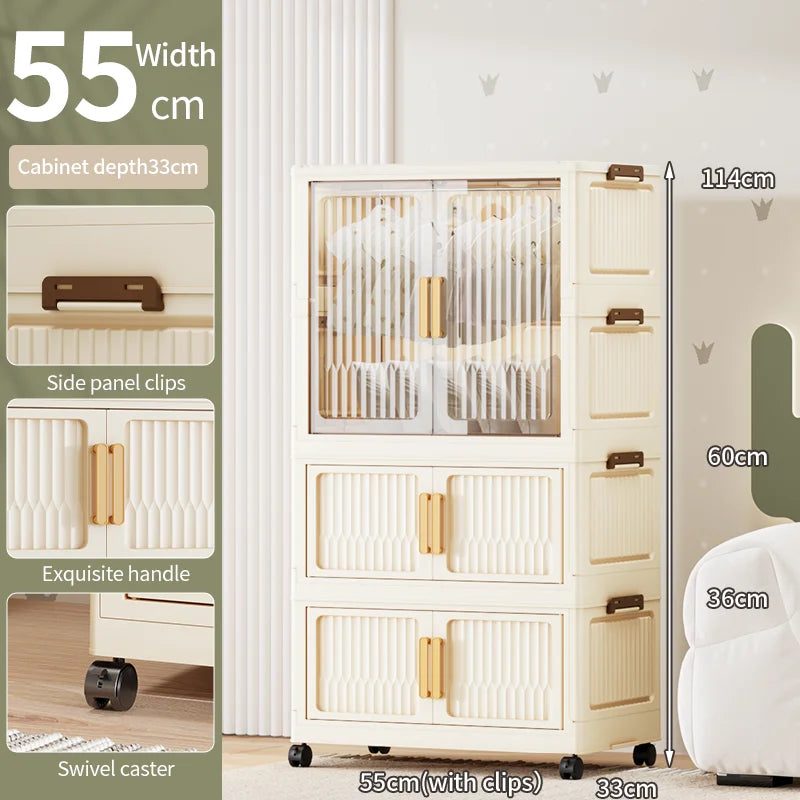 55-85CM Household adult wardrobe, installation-free, multi-layer storage cabinet, foldable, dust-proof wardrobe