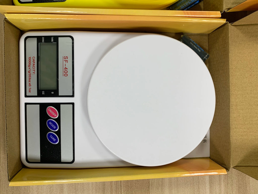 SF400 Digital Kitchen Scale Electronic Food Weighing Balance Backlit Plastic Material Battery Powered Maximum Recommendation 7kg