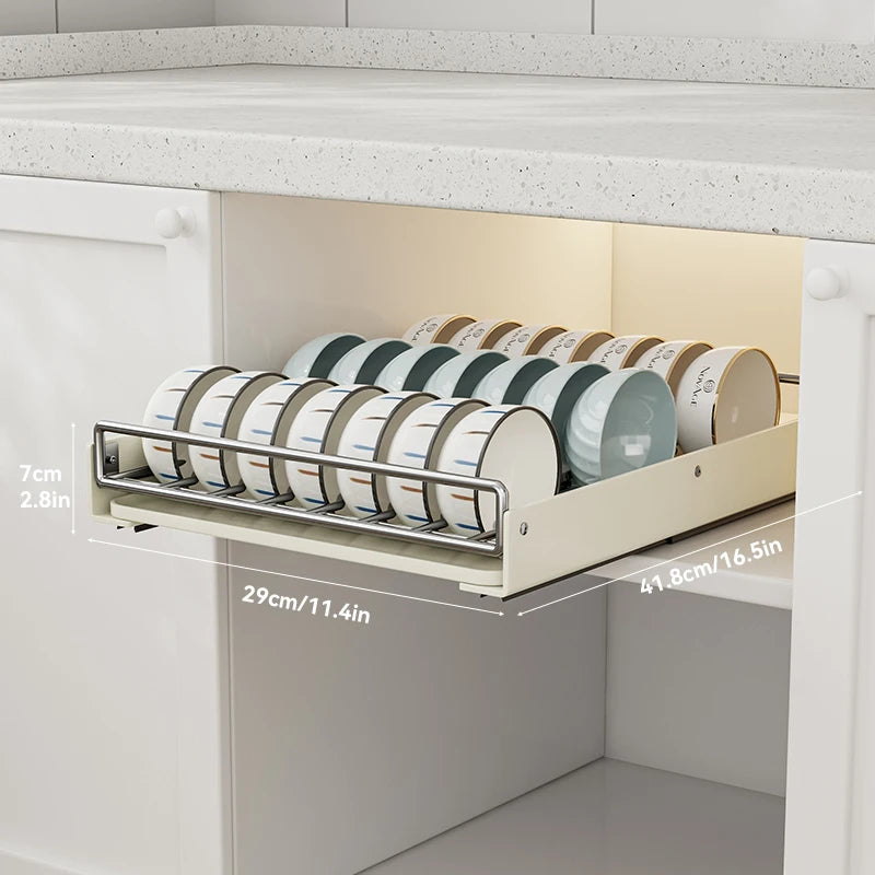 Stainless Steel Dish Racks Pull Cabinet Organizer Drainboard Set for Kitchen Counter Spice Storage Rack Modern Design