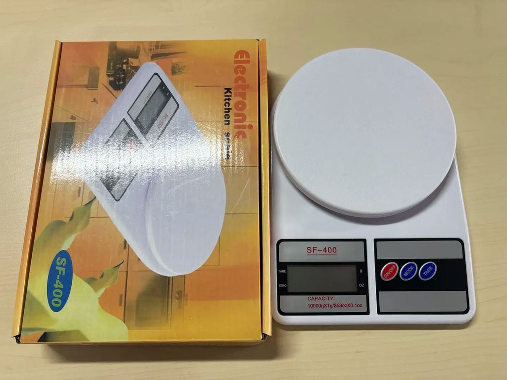 SF400 Digital Kitchen Scale Electronic Food Weighing Balance Backlit Plastic Material Battery Powered Maximum Recommendation 7kg