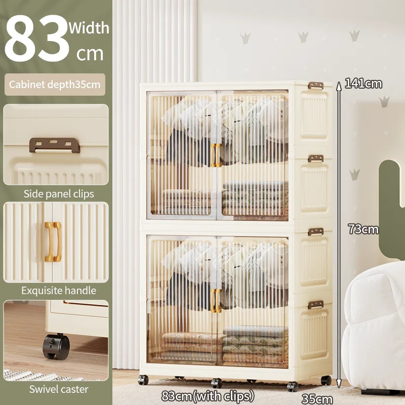 55-85CM Household adult wardrobe, installation-free, multi-layer storage cabinet, foldable, dust-proof wardrobe