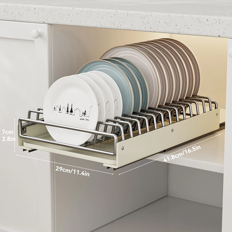 Stainless Steel Dish Racks Pull Cabinet Organizer Drainboard Set for Kitchen Counter Spice Storage Rack Modern Design
