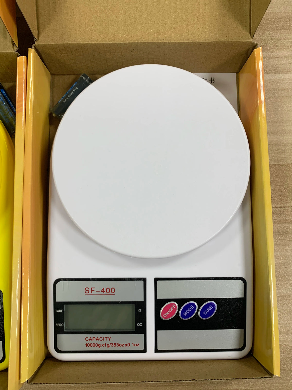 SF400 Digital Kitchen Scale Electronic Food Weighing Balance Backlit Plastic Material Battery Powered Maximum Recommendation 7kg
