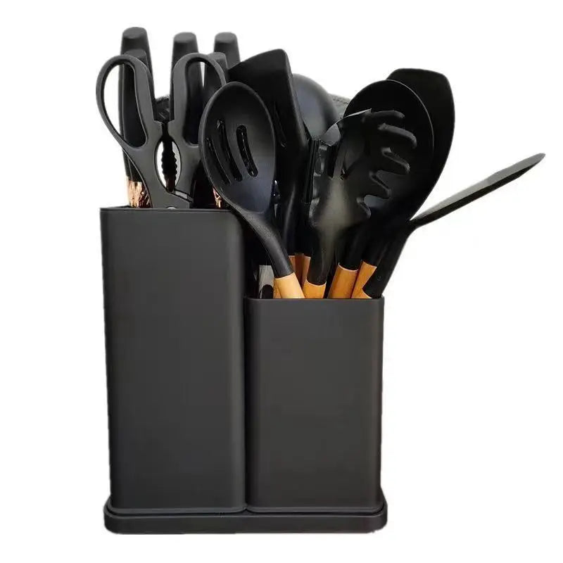 New Bamboo 19-Piece Kitchen Utensil Set with Non-Stick Cookware Wooden Handles Professional Kitchen Tools