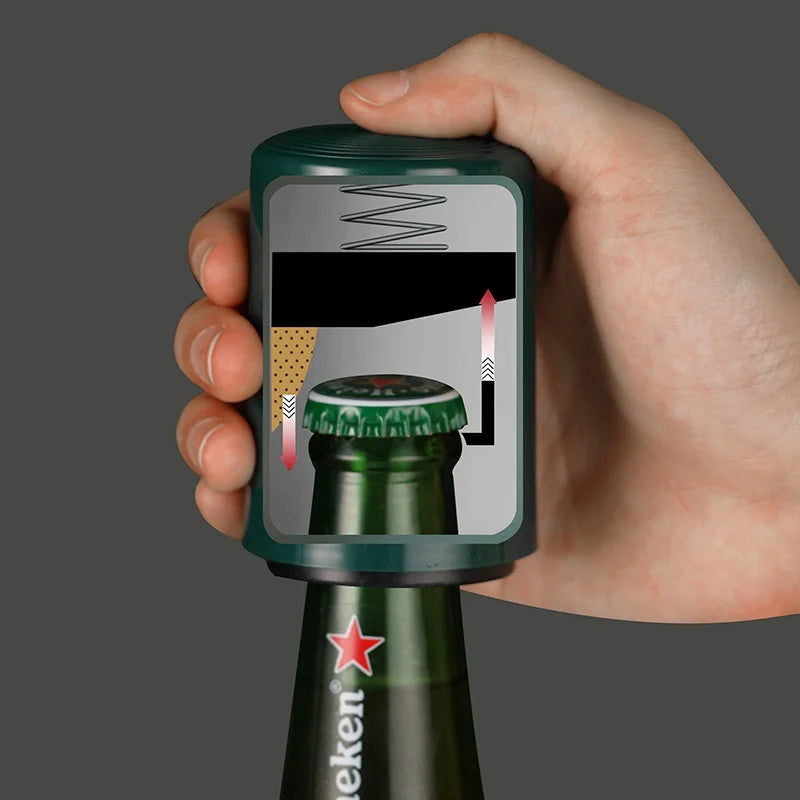 Creative Push-type Manual Stainless Steel Automatic Multifunctional Portable Beer Bottle Opener No-scar Design Social-media-hit