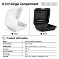 Black Single Compartment MFPP Clamshell Takeout Box Disposable Food Grade Microwave Safe Lunch Container Wholesale Bulk