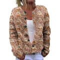 Ll-Yk1 Halloween Cardigan Round Neck Long-Sleeved 3D Printed Sweater European and American Cross-Border Casual Women's Clothing Amazon Theme