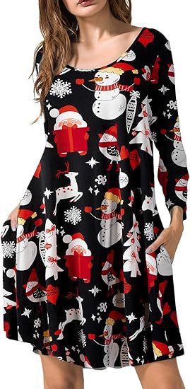 2024 autumn and winter Halloween Christmas holiday color casual T-shirt dress