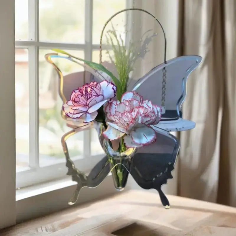 Transparent Acrylic Butterfly Decorative Flower Vase