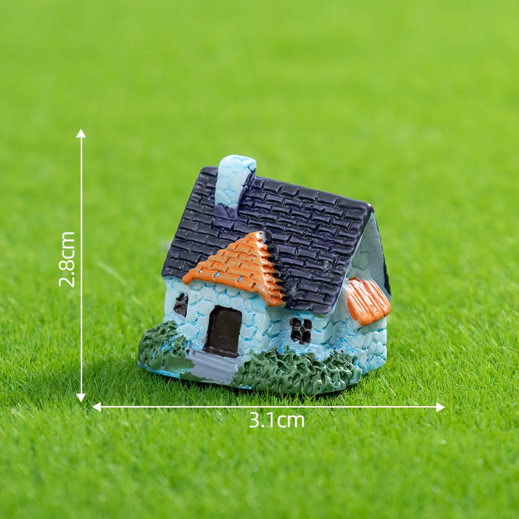 Miniature Resin House Ornament for DIY Crafts and Home Decor