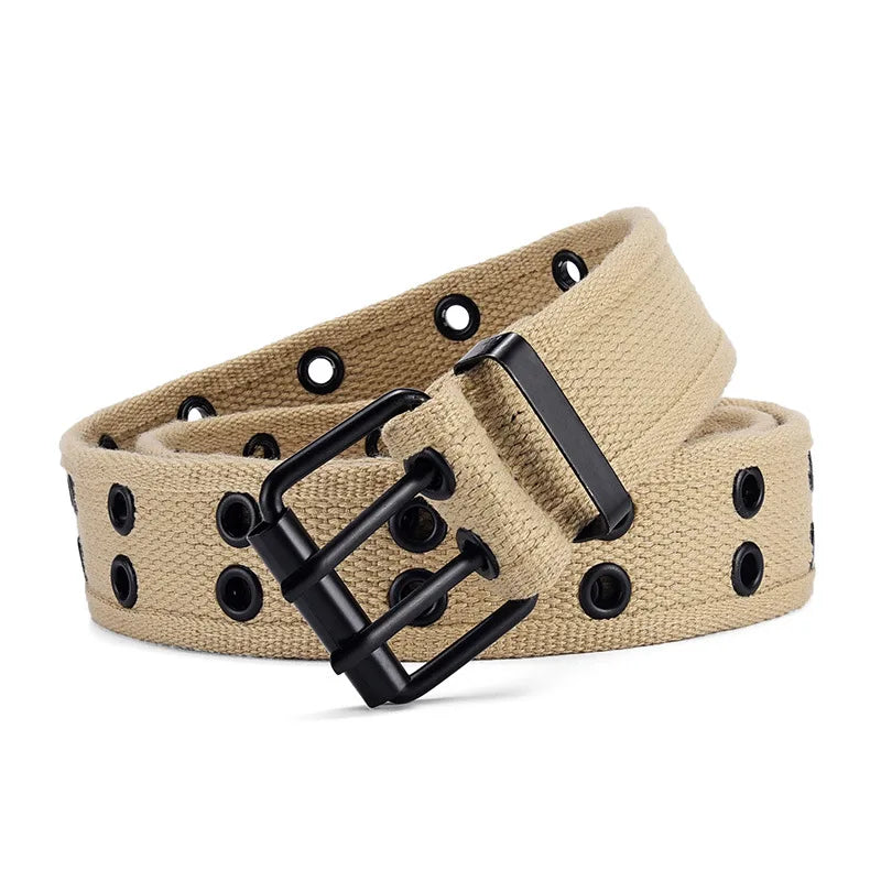 Men and women canvas belts are porous and need not be punched The buckle belts are sturdy and durable jeans waist for students