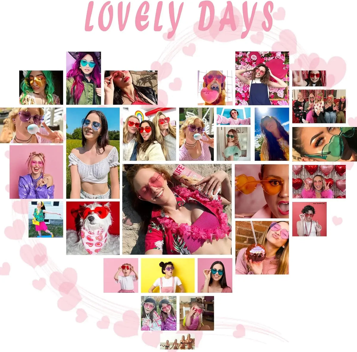 Bulk Heart-Shaped Sunglasses for Wedding and Bachelorette Parties