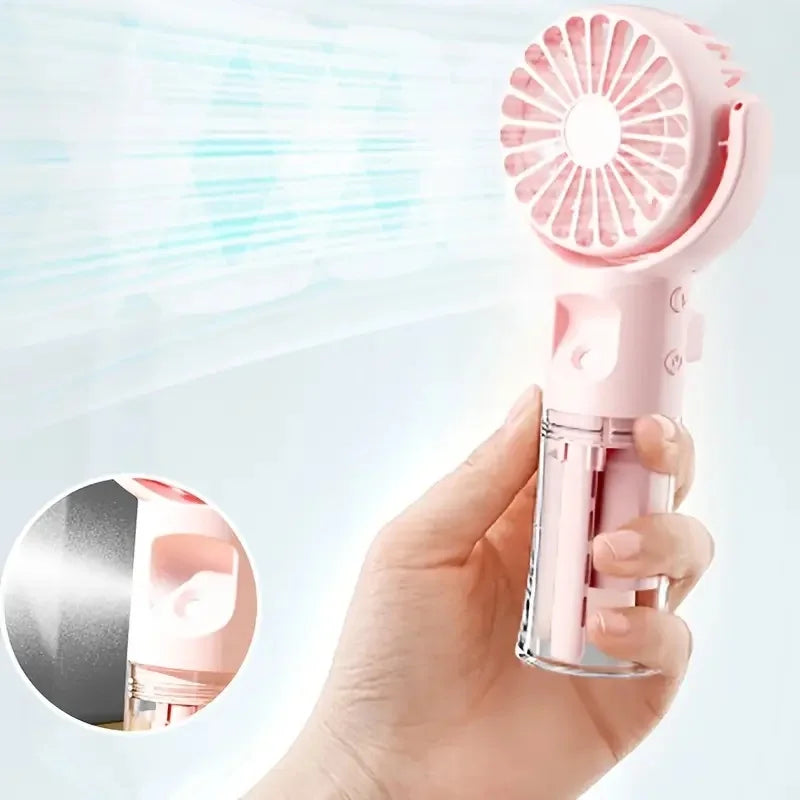 Portable Handheld Misting Fan with 4 Speeds and USB Charging