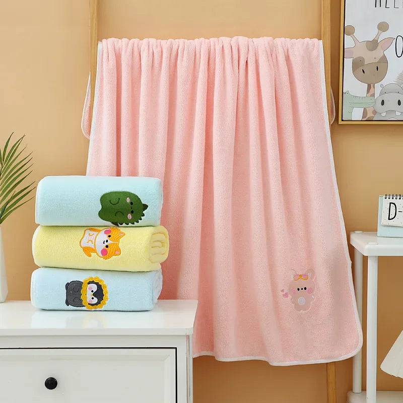 Lovely Baby Blanket for Kids Coral Fleece Super Soft with Embroideries Absorbent Baby Room Blanket Super Soft