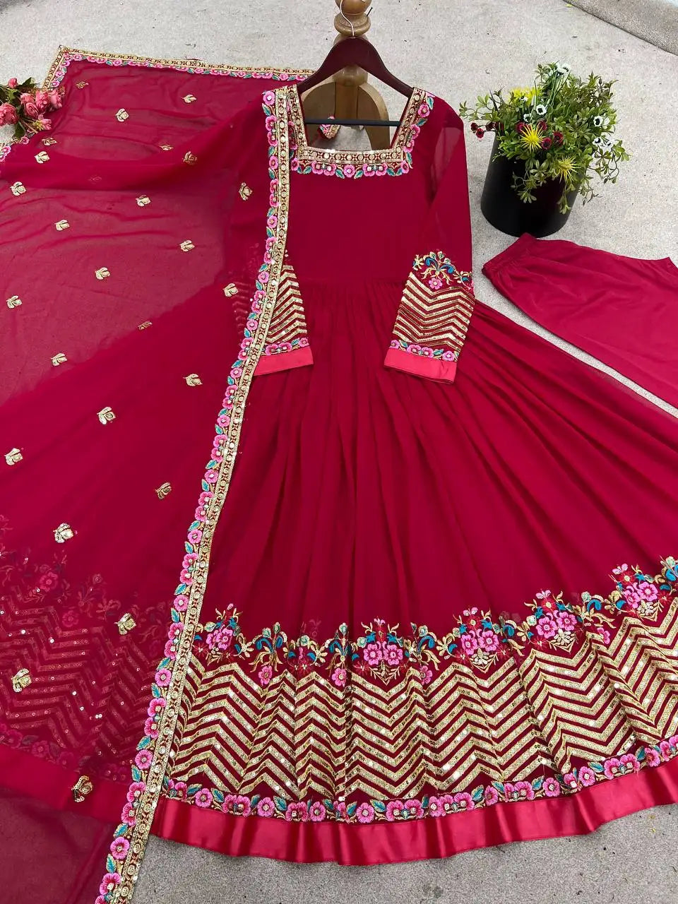 Indian Pakistani Top Selling Traditional New Fashionable Latest Designer Natural Waistline Women Casual Dress Full Sleeve Suit