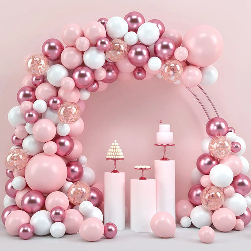 Pink Macaron Balloons Garland Arch Kit Birthday Party Decor Kids Wedding Birthday Party Supplies Baby Shower Decor Latex Ballon
