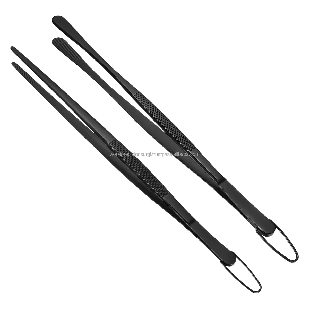 Black Titanium Kitchen Chef Tweezers Pointed Tip Manual Instrument Dental Set CE Certified Class I