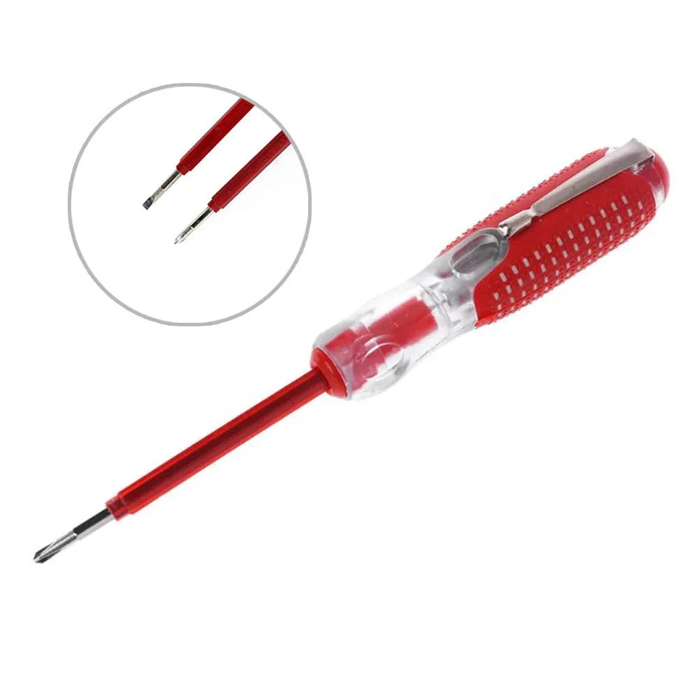 Portable 100V to 500V Voltage Tester with Dual Screwdriver Ends for Slotted and Fasteners in Automotive and Home Repair