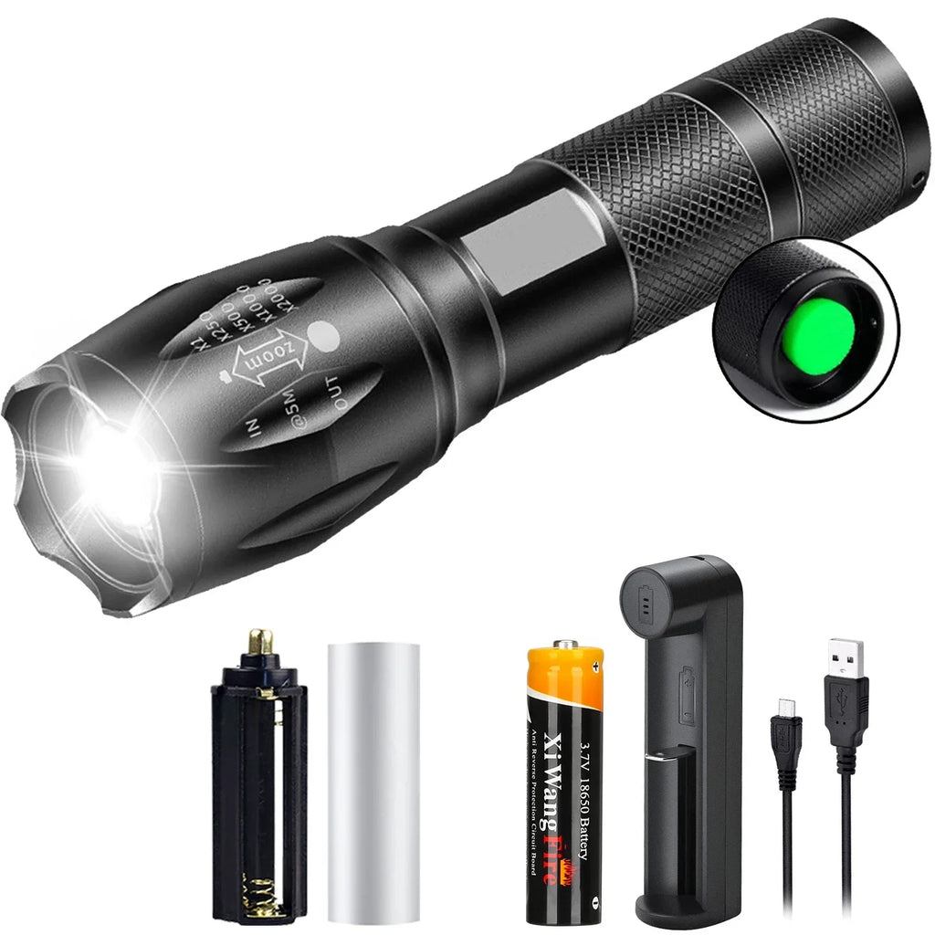 High Power T6 LED Waterproof Zoomable Flashlight with 5 Modes