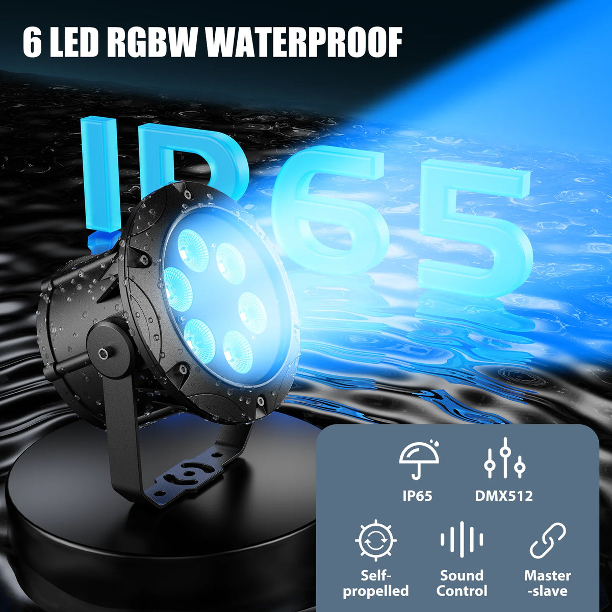 4-Pack IP65 Waterproof RGBW LED Stage Par Lights
