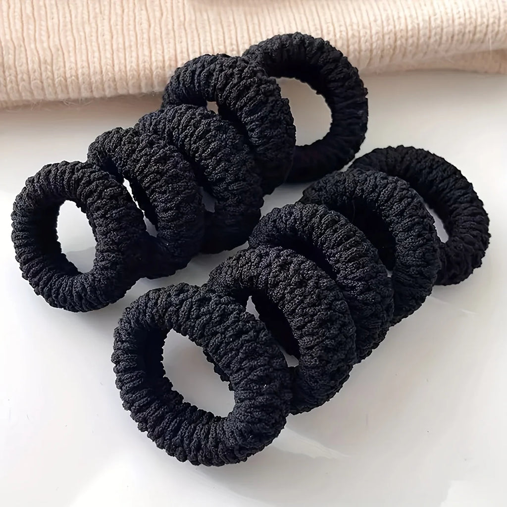 A Set of 5/10High Elastic Thick HairBands Hair rope Suitable for Ladies-Elegant and Sweet Solid Color Bun Tie Multi-Color Option