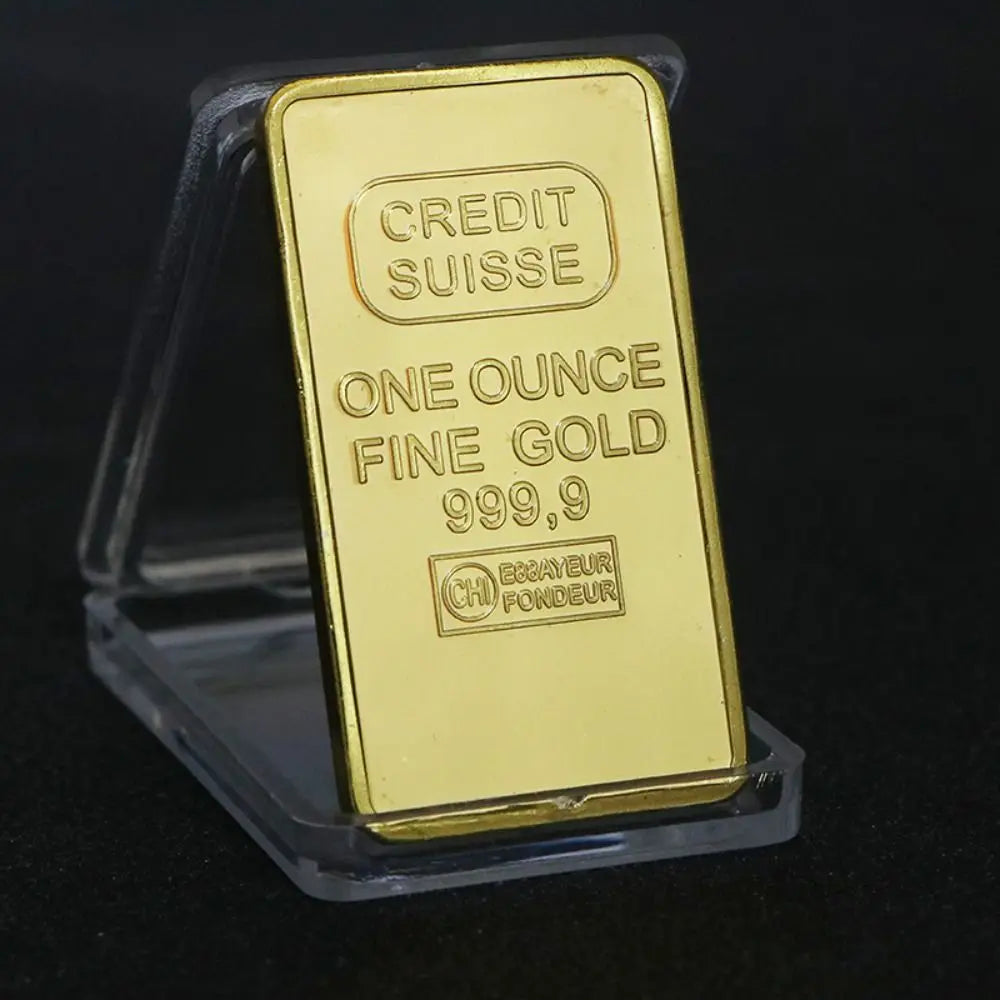 Fine Gold Gold Plated Bullion Bar with Different Serial Modern Suisse Gold bar Funny Swiss Bank Gold Bullion Bar Home