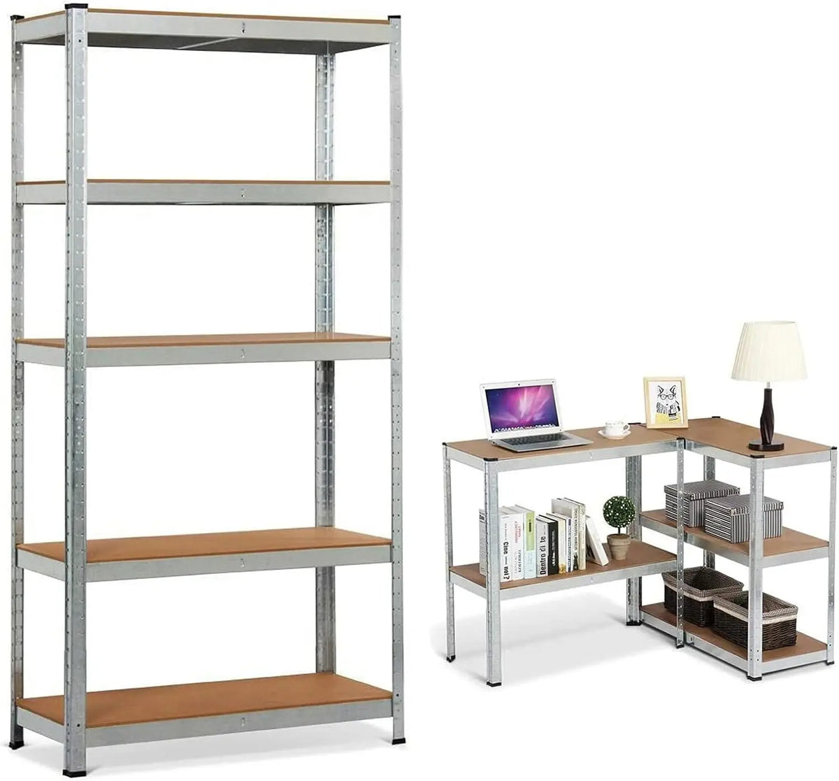 5-Tier Heavy Duty Boltless Garage Shelving Unit, 875kg Capacity, 200x100x50cm