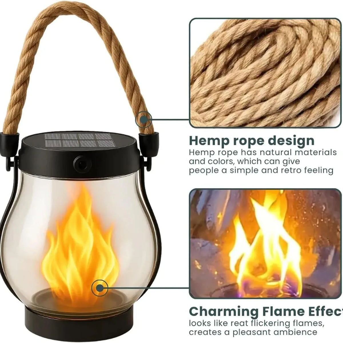 Portable Retro Camping Lantern with Metal Handle