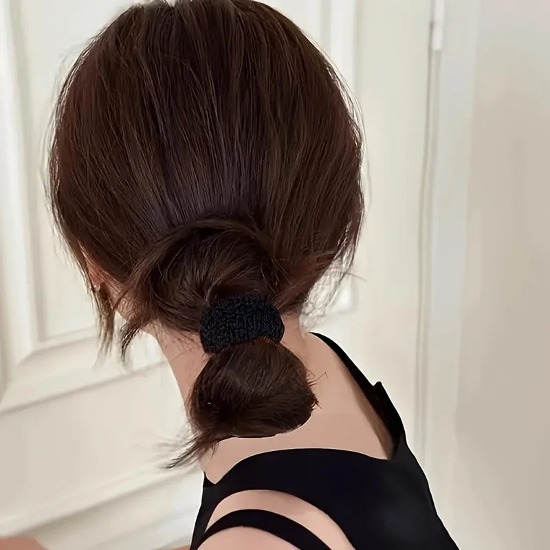 A Set of 5/10High Elastic Thick HairBands Hair rope Suitable for Ladies-Elegant and Sweet Solid Color Bun Tie Multi-Color Option