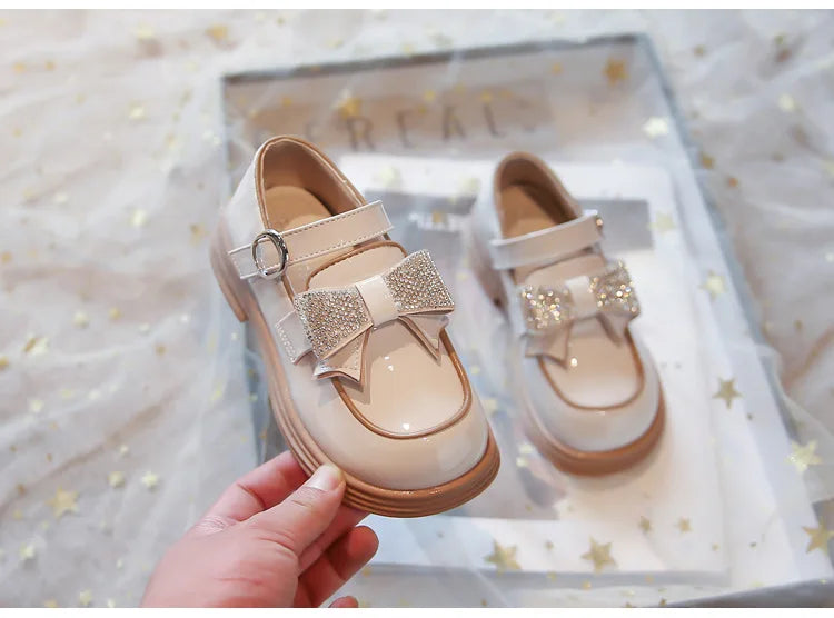 Kids Casual Shoes Children‘s Leather Shoes for Toddlers Girls Party Flats Kids Loafers Bowtie Shoes for Kids Girls Lolita Shoes